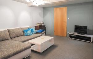 LangenhornにあるCozy Home In Langenhorn With Wifiのソファとテレビのあるリビングルーム