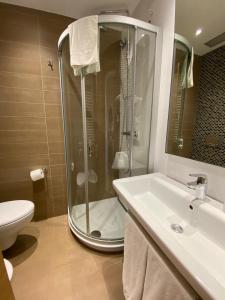 Koupelna v ubytování Hotel Joseph