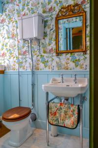 bagno con lavandino e servizi igienici di The Munches Room at Buittle Castle a Castle Douglas
