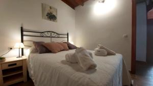 sypialnia z łóżkiem i ręcznikami w obiekcie Casa Rural La Resbala - Casa Tajinaste w mieście La Orotava +22 zdjęcia