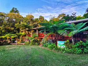 a house with a large yard in front of it at Epiphyte B & B in Cape Tribulation