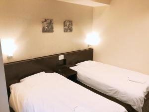 Postel nebo postele na pokoji v ubytování Business Hotel Sunpu