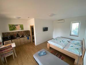 Voodi või voodid majutusasutuse Apartmány Přítluky toas