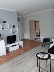 Televízia a/alebo spoločenská miestnosť v ubytovaní Adam's Apartment