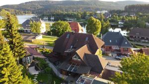 an aerial view of a house in a village at Landhaus-Vintage, Fe-Wo Apartment 3 in Schluchsee