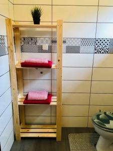 Koupelna v ubytování Evergreen house Plitvice