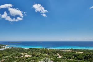 an aerial view of the ocean and a beach at Résidence Belvedere de Palombaggia in Porto-Vecchio