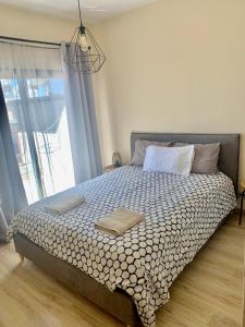 1 dormitorio con 2 almohadas en Evitas House en Pafos