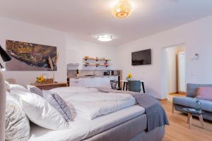Televízia a/alebo spoločenská miestnosť v ubytovaní Apartments Galumbo - bleiben & genießen
