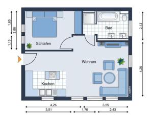 a floor plan of a house at Ferienwohnungen am Seeufer in Möhnesee +26 photos