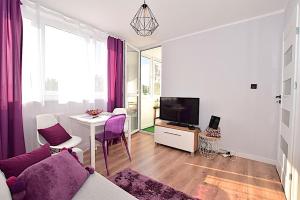 Telewizja i/lub zestaw kina domowego w obiekcie Apartament nad Strugą