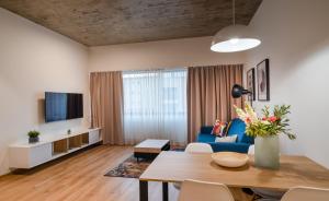 TV a/nebo společenská místnost v ubytování ARMEX LiveCentrum