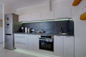 Kuchyňa alebo kuchynka v ubytovaní Apartament Góralska Ostoja prywatne wejście widok na Tatry