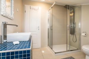 a bathroom with a shower and a toilet at Casa Maria 2 in Mali Lošinj +10 photos