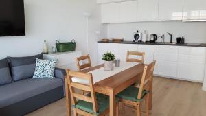 Kuchyň nebo kuchyňský kout v ubytování Morskie Wzgórze Apartamenty
