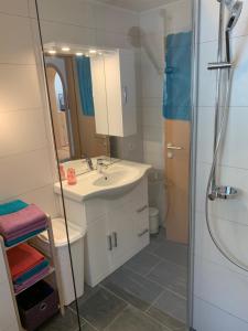 Koupelna v ubytování Landhaus Viktoria + 24 fotografií