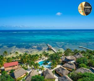an aerial view of the beach at the excellence punta cana resort at Portofino Beach Resort-An Authentic Island Escape! in San Pedro