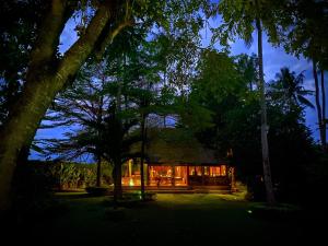 JasriにあるHIDDEN HEAVEN Rumah Barongの夜の森の中の家