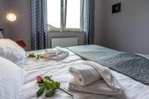 Postel nebo postele na pokoji v ubytování Apartamenty Izerskie