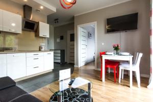 Kuchyň nebo kuchyňský kout v ubytování Apartamenty Izerskie