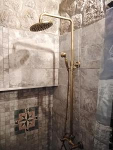 eine Dusche mit Duschkopf im Badezimmer in der Unterkunft Castle House in Cremona + 27 Fotos