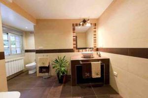 a bathroom with a sink and a toilet at Casamary Planta Baja in Pontevedra