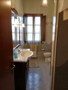 a bathroom with a sink and a toilet at L'Aia degli olivi in Vada