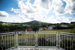 a view from the balcony of a house at Ferienwohnung Nallenblick in Gersfeld