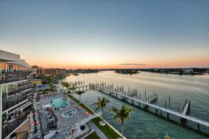 a large body of water with boats docked at FUSION Resort Two Bedroom Suites in St Pete Beach