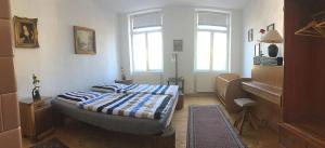Postel nebo postele na pokoji v ubytování Am Zeißigwald