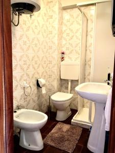 a bathroom with a white toilet and a sink at La Sorgente - Immersi nella natura in Limone Piemonte