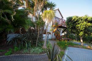 a house with palm trees and a patio at Inn2Wilderness Guesthouse in Wilderness