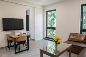 Telewizja i/lub zestaw kina domowego w obiekcie Apartamenty Dworcowa 45