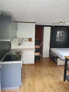 Eldhús eða eldhúskrókur á Le Petit Beurre de cacahuète et Le Poivre et Sel
