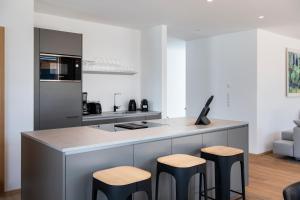 Kuchyň nebo kuchyňský kout v ubytování MANNI village - lifestyle apartments
