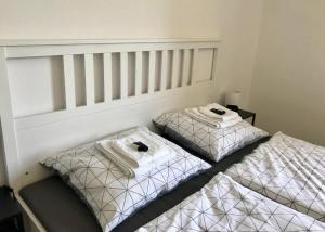 Postel nebo postele na pokoji v ubytování Apartmán NA KOPCI Krucemburk