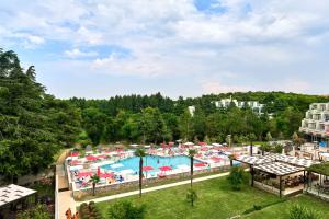 an aerial view of a pool at a resort at Hotel Mediteran Plava Laguna in Poreč