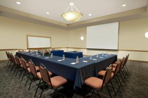 une salle de conférence avec une grande table et des chaises dans l'établissement Fiesta Inn Hermosillo, à Hermosillo