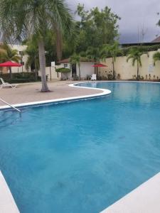 ein großer Pool mit blauem Wasser in der Unterkunft Paradise 3 cerro Altos in Santiago de los Caballeros