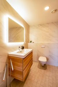 a bathroom with a sink and a toilet at Artisa Riia Str 22A Luxury apartment in Tartu