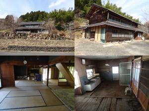 drei verschiedene Ansichten über ein Haus und ein Gebäude in der Unterkunft Cominka Hotel Shiki no Ie - Vacation STAY 89847 in Mitake