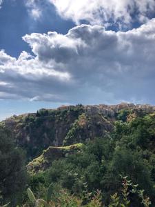 a view of a mountain with trees and clouds at Santa Caterina dello Ionio Boutique Apartments in Santa Caterina dello Ionio +9 photos