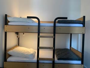 Una cama o camas cuchetas en una habitación  de Downtown Ehrenfeld