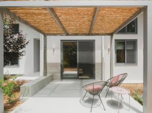 A patio or other outdoor area at Sun-splashed Stylish Flat, steps to City Old Town