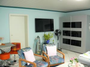 TV a/nebo společenská místnost v ubytování Gästezimmer in Aspach