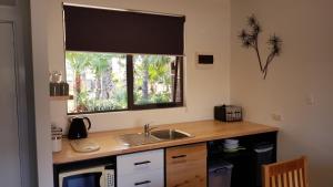 a kitchen with a sink and a window at Red Ochre – Large 1BR with Private Courtyard in Port Pirie