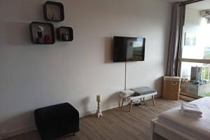 TV a/nebo společenská místnost v ubytování Studio Charmant avec vue magnifique!
