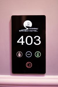 a digital clock on a wall with the number at Istanbul Sirkeci Hotel in Istanbul