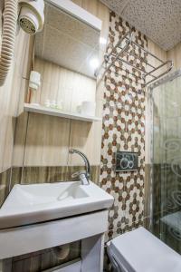 a bathroom with a sink and a shower at Istanbul Sirkeci Hotel in Istanbul