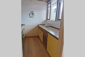 a kitchen with a sink and a counter in a room at Chalet nel bosco in Borca di Cadore